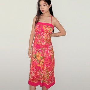 Caroline Won Floral Maxi Summer Tie Dress